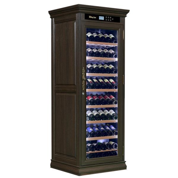 Touch Control Tall Lockable Drinks Fridge Brown Wood Wine Cooler Cabinet Touch Control Tall Lockable Drinks Fridge Brown Wood Wine Cooler Cabinet