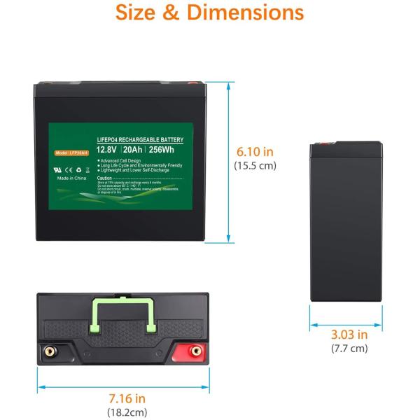 LiFePO4 Lithium Phosphate Battery 20ah 12v Lithium Ion Battery Deep Cycle IP67