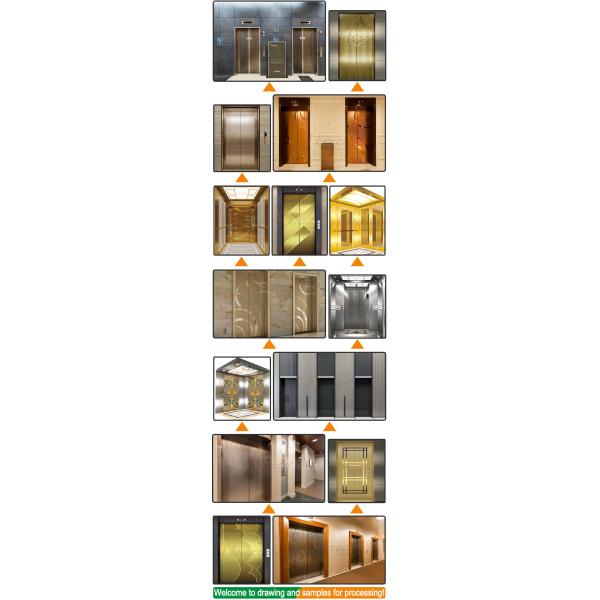 Hairline PVD Titanium Gold Coating Etched Stainless Steel Sheet For Elevator Door Panels