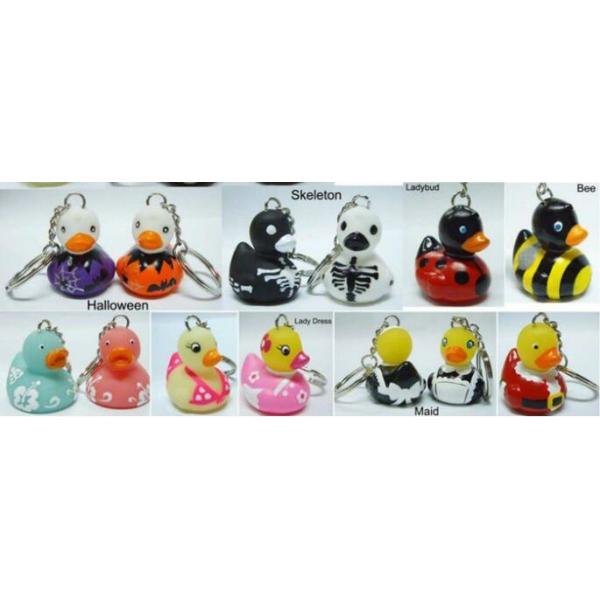 Vampire Halloween Rubber Mini Duck Keychain Bloodsucker Design Promotional Gift