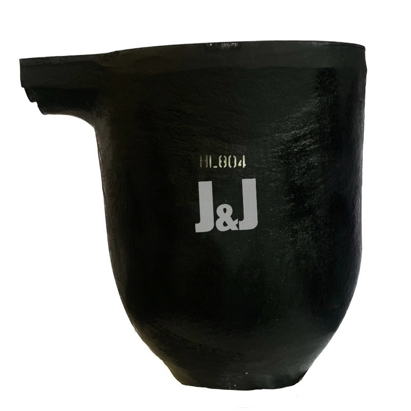 Silicon Carbide Graphite Crucible With Pouring Nozzle Cylindrical Shape