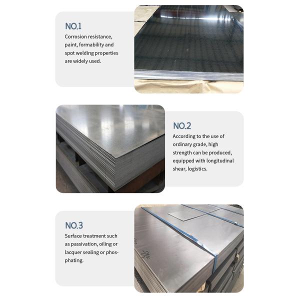 TISCO Galvanized Steel Plate SGCC DX51D Grade Q195 Q215 Material 0.7mm 1mm Thickness For Industry
