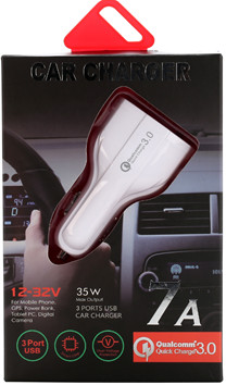7A 3 USB CAR CHARGER QC3.0 TYPE-C+ USB Universal Compatible USB CAR CHARGER for all electronics cheap price