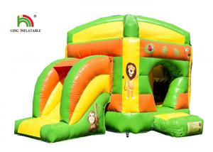 China Kids Sport Lion Combo 4.2 x 4.7m Inflatable Jumping Bouncer With Slide Logo Printed on sale