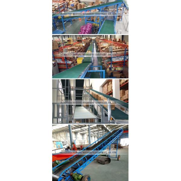 Custom Inclined Roller Conveyor , Rubber Belt Roller Bed Conveyor For Logistics Filed