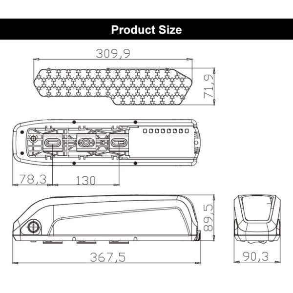 Long Endurance Panasonic 18650 Cells Hailong Downtube Case 36V 48V E-Bike Battery Akku Fur Elektrofahrrader Fiets Accu Fahrrad Akku Ebike Battery Replacement