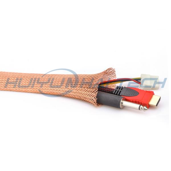 Meta Tinned Copper Braided Sleeving , Expandable Cable Shielding Sleeve