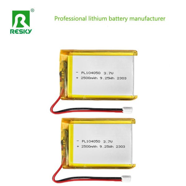 Li-Ion Battery Cell 104050 3.7v 7.4v 2500mAh 9.25wh Rechargeable Li-Polymer Battery Pack