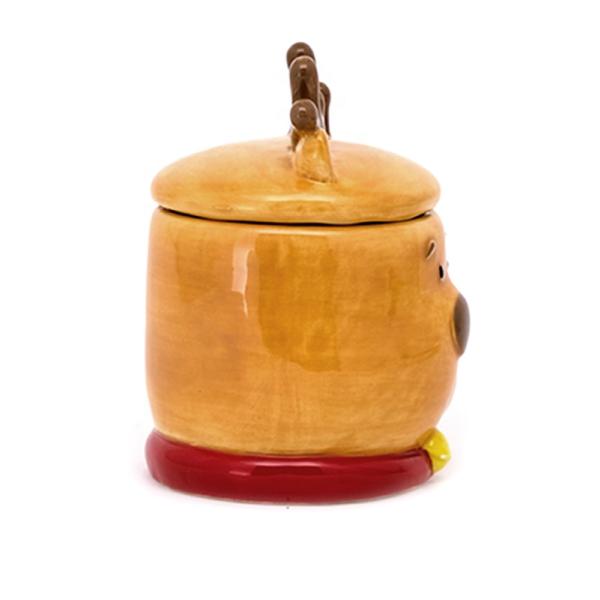 Ceramic Coffee Mugs Deer Shaped 3D 5"X4"X5" 8OZ Christmas Gift With Lid Handpainting For 1 Users