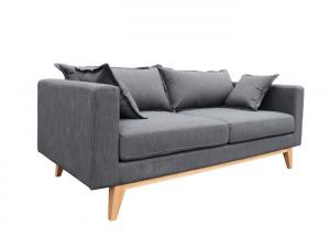 China Fabric sofa wooden base timber plinth throw pillows pure foam seat cushons wholesale