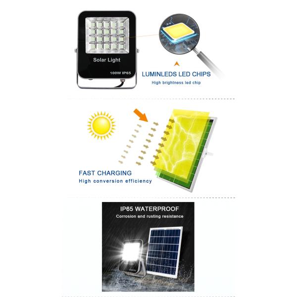 60 W 100 W 200 W LED Solar Outdoor Flood Light Security Powered Commercial Landscape Warm White