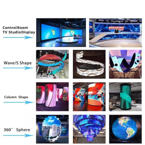 P2.5 Indoor Flexible LED Panels 320*160mm Curved Soft LED Dispaly Screen
