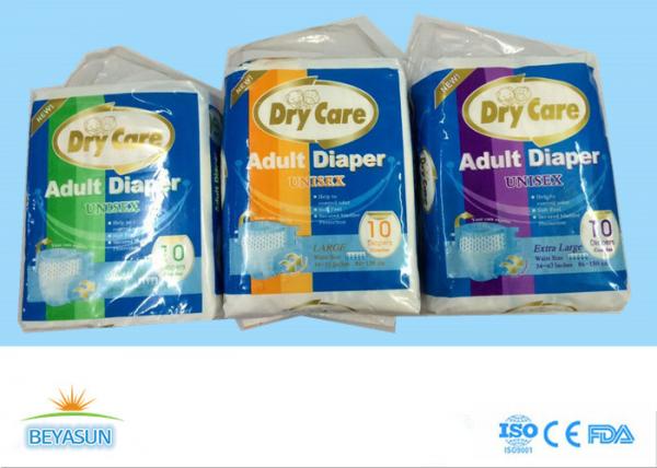 Quality Dry Care Brand Disposable Adult Diapers / Nappies With Wetness Indicator High Absorbency With USA Fluff Pulp Japan Sap for sale
