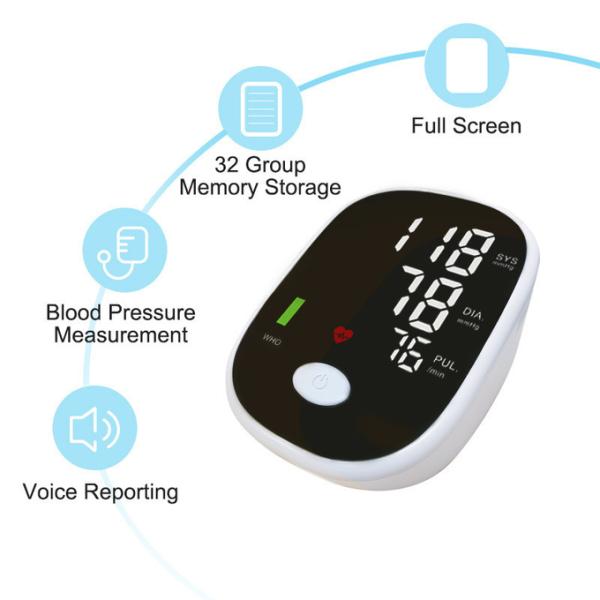 Automatic Electronic Blood Pressure Monitor:Large LCD Voice Broadcasting Automatic Detection Arm‘s Blood Pressure Gauge