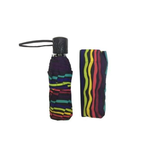 Compact Strong Travel Umbrella , Lightweight Travel Umbrella Rubber Caoted Handle