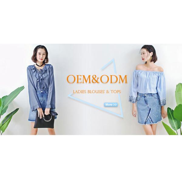 100% Lyocell Women'S Denim Blouses And Tops Casual Oversized Dress