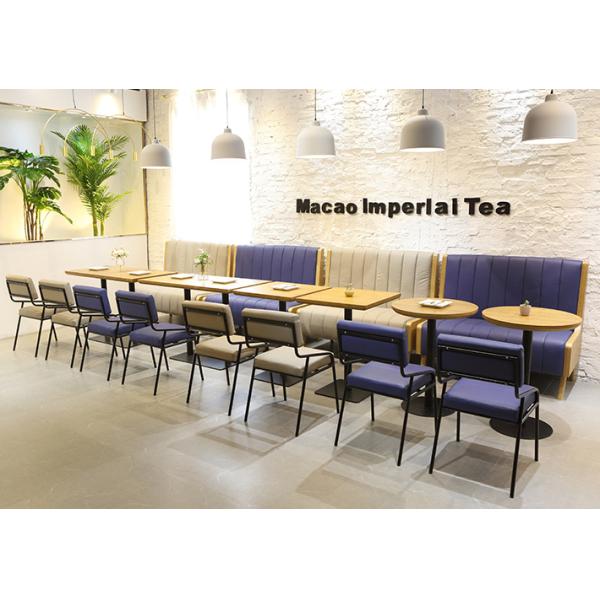 Nordic Industrial Upholstered Dining Chairs , White Leather Coffee Bar Chairs