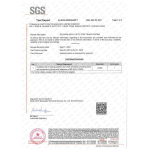 FOSHAN AE PARTITION TECHNOLOGY LIMITED COMPANY Certifications