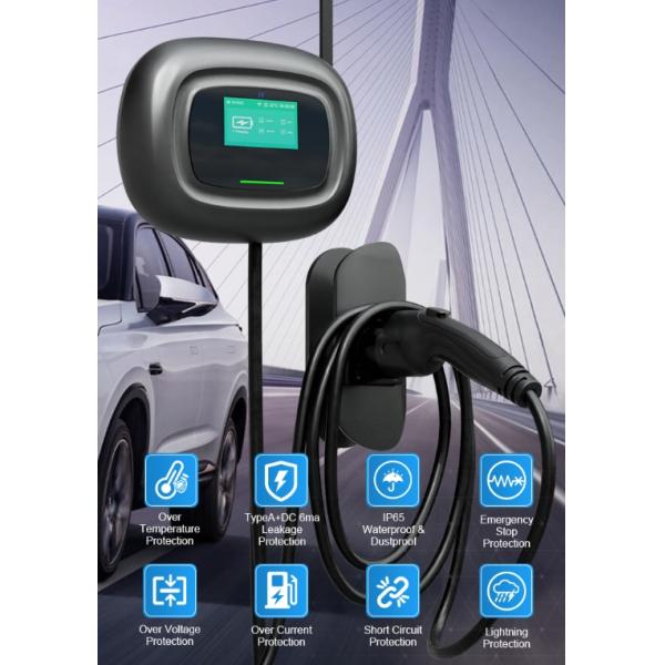 OEM 3.7KW-22KW Ac Wallbox Ev Car Charging Pile With Type 1 Or Type 2 Plug Floor Mounted