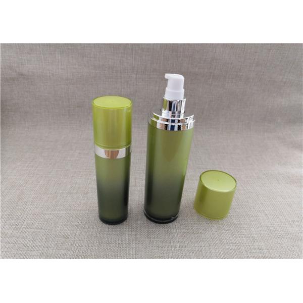 Round Acrylic Cosmetic Cream Bottle Gradient Green Color PP Inner Cap