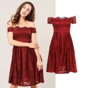 China hot fahsion dress lady off-shoulder Lace Dressparty dress wholesale