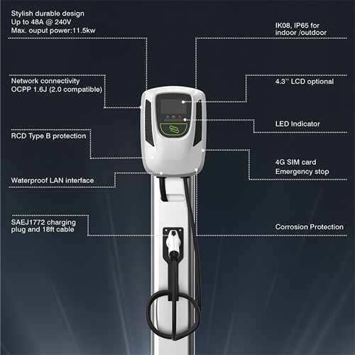 OCPP 1.6J 2.0 Compatible 9.6KW 40A Level 2 Car Chargers