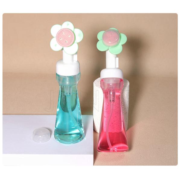 Plastic Foam 200ml Luxury Surface Pet Face Cleanser Liquid Foaming Mousse Pump Bottle Transparent Foam Bottle
