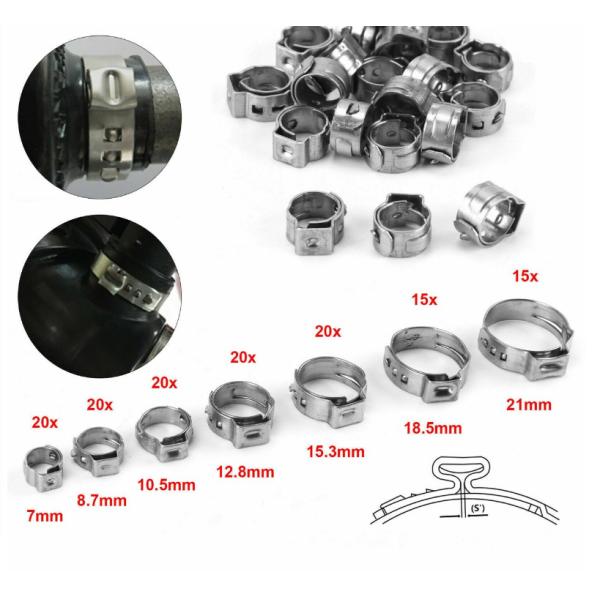 JIS Standard Instock Pipe Clamps Type Stainless Steel Collar Mini Release Single Ear Tube Clamp for PVC Hose Small Size