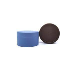 China Matte Blue 30g Plastic Cosmetic Jars With White Cap wholesale