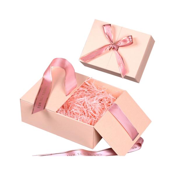 Handmade Double Door Magnet Gift Box Cosmetic Ride Gift Box Set For Wedding