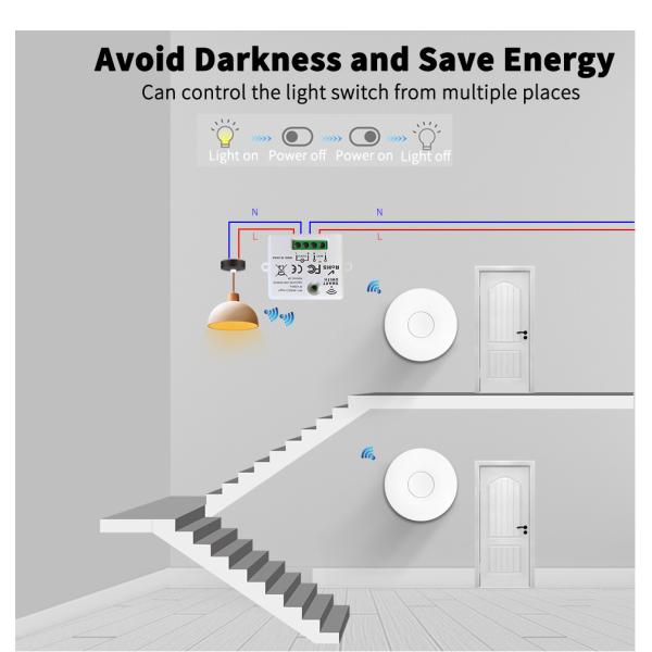 RF433Mhz Self Powered Waterproof Remote Controller Switch Wall Light Switch