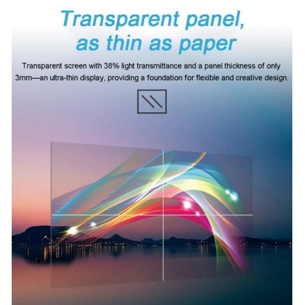 Aluminum Alloy Frame Transparent OLED Touch Display Advertising Player with High Brightness and 4K Ultra HD Resolution