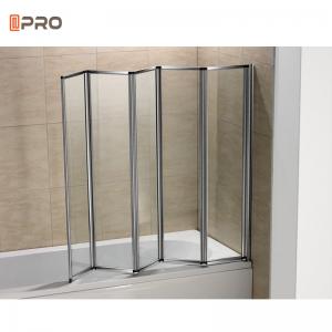 China Soundproofing Temper Aluminum Walk In Bi Fold Bathroom Door Fog Sliding Glass on sale