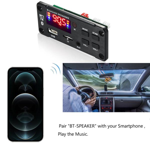 2*25W 50W Car Audio USB TF FM Radio Bluetooth MP3 Amplifier Module with 5.0 Channels