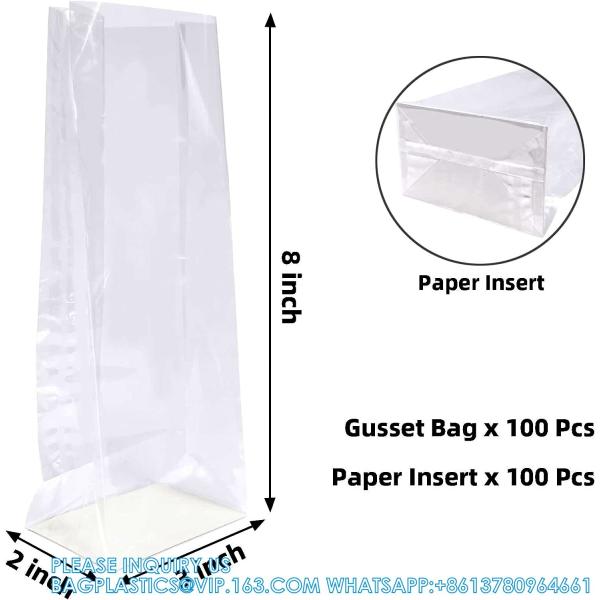 Opp Pla Packaging Bag Candy Bopp Clear Block Bottom Pouch Opp Square Bottom Bag Opp Cello Gusset Square Bottom Bag
