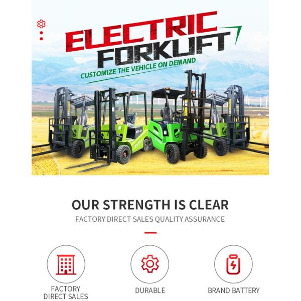 60V 4x4 Powered Forklift Fork-lift Truck 2.5T Full Electric Pallet Stacker Forklift