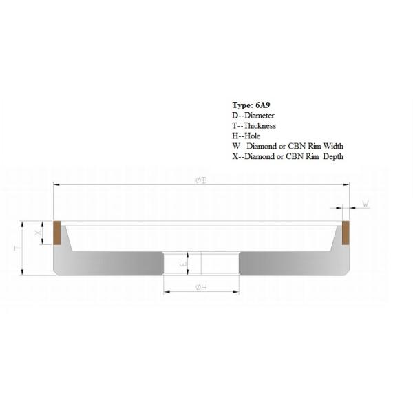 240 Grit 6A9 Diamond Grinding Wheels For Sharpening Carbide Saw Blades
