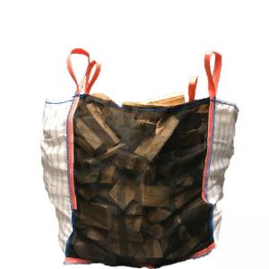 China 1500kg Full Drop Bottom Vented Big Bag Bulk Vented Log Bags With Lifting Loops on sale