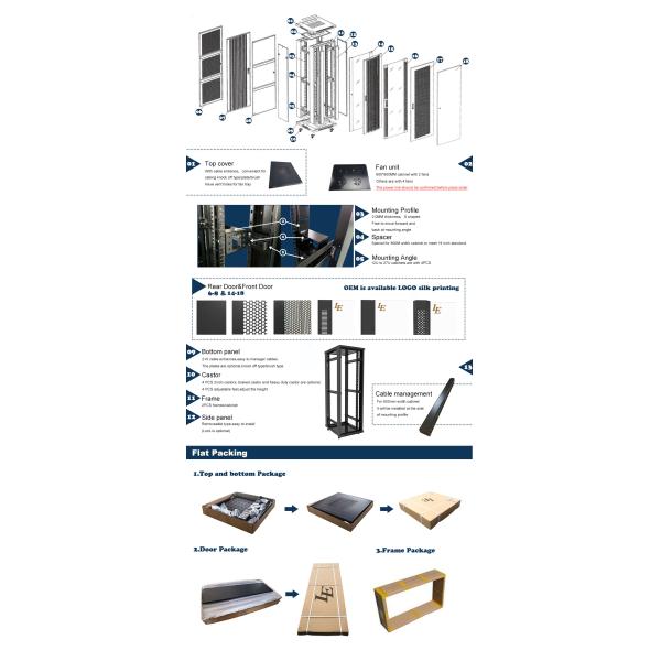 19 Inch 42U 600mm Width 800mm Width 600mm 800mm 1000mm 1200mm Depth Telecommunication Enclosure Network Server Racks Data Center Cabinet Racks RAL9004