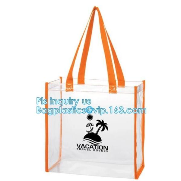 Promo PVC Plastic Shopping Handle Bag, Handling clear pvc blanket bags, handle reusable clear vinyl pvc cosmetic bags fo