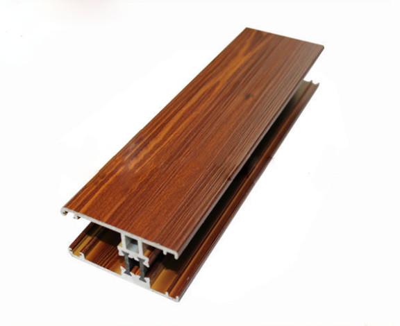 Quality Wood Finished Sliding Shower Door Frame , Aluminium Profile Extrusion For Kitchen Cabinet for sale