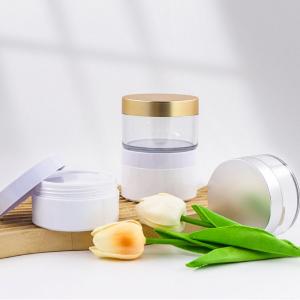 China Luxury Plastic Cream Jars Cream Cosmetic 100 Ml Plastic Jars With Lids on sale