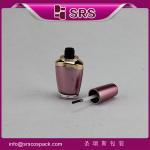 SRS NEW arrival acrylic pink oval 8ml plastic nail polish bottle with screw