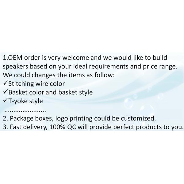 Paper Cone DC 12V 1500W 12 Inch 90dB Car Audio Subwoofer