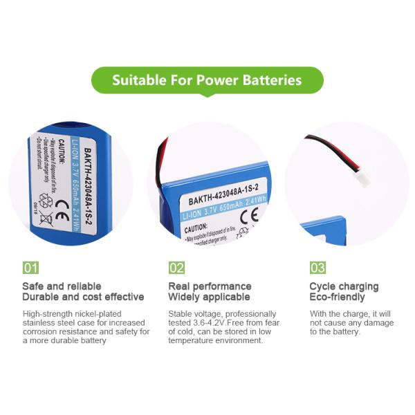 650mAh 3.7V 423048 Li-Ion Rechargeable Battery Pack Best Price High Quality