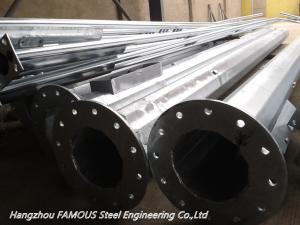 China Outdoor Traffic Lighting Steel Tubular Pole With Single Arm on sale