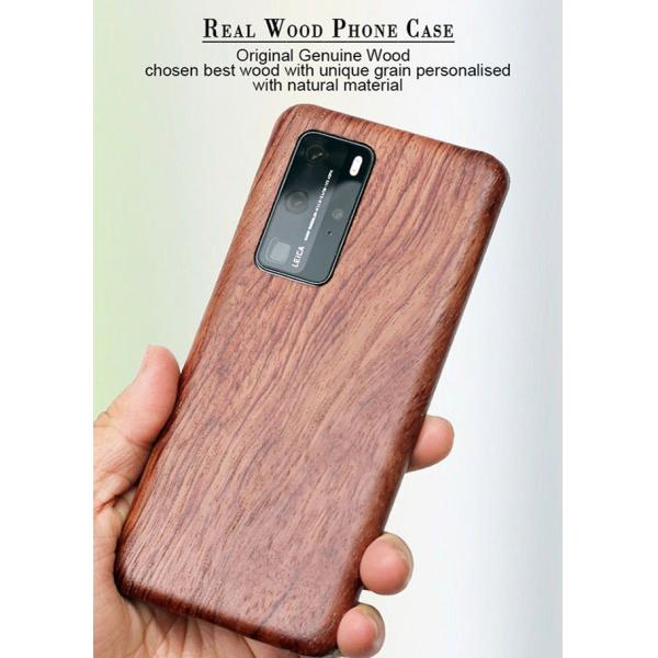 Natural Scratch Resistant Engraved Wooden Phone Case For Huawei P40