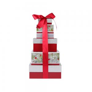 China Set Of 6 Assorted Sizes Christmas Nesting Gift Boxes With ISO9001 wholesale