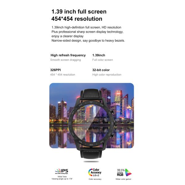 1.39inch 454x454 HD IP68 Waterproof ECG DT Smart Watch for Heart Rate Sport