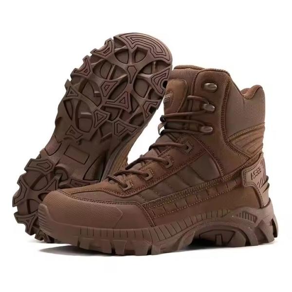 Durable Outdoor Hiking Breathable Leather Botas Men Safety Camo Style Boots for Combat Training and Outdoor sports